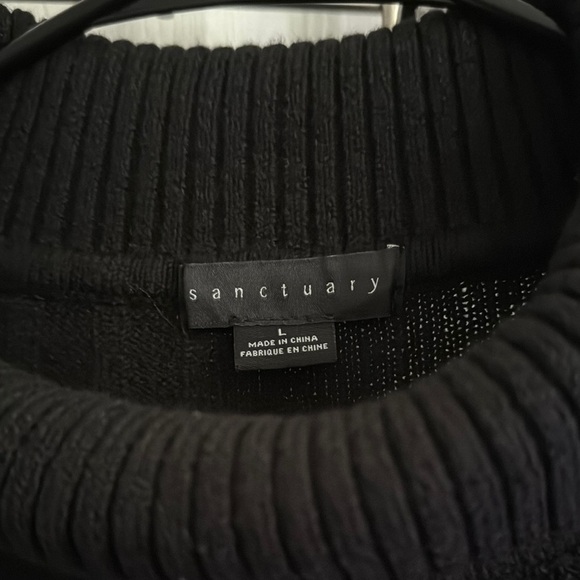 Black Ribbed Turtleneck Sweater Dress - Picture 2 of 4